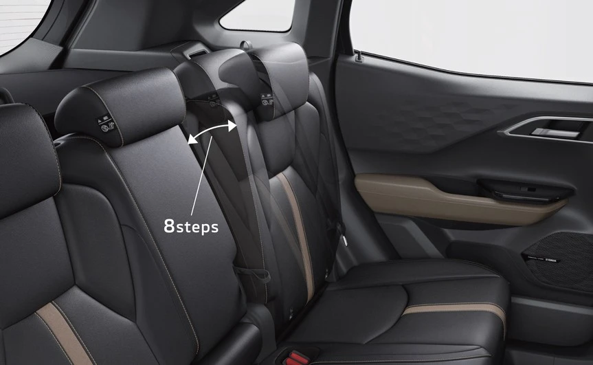 Seat comfort with 8-step reclining