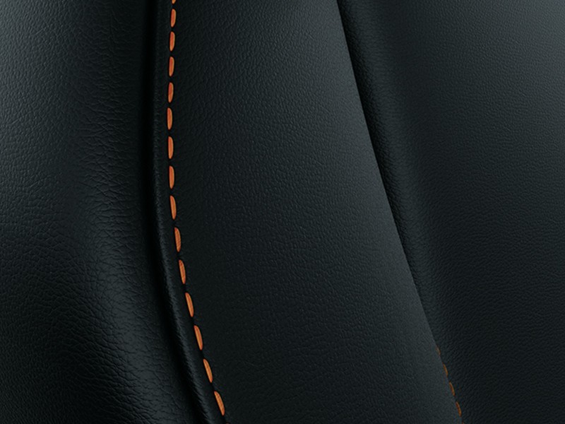 Leather with Orange Stitches